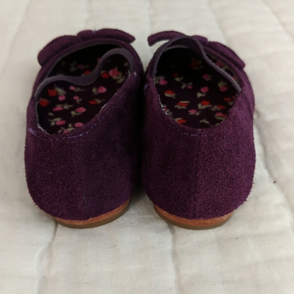 Girls Janie and Jack purple suede shoes size 6 - Picture 3 of 4